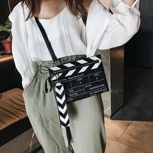 Black and White Film Clapperboard Crossbody Bag